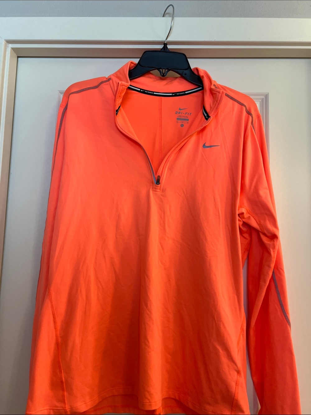 Nike Women's Neon Orange Dri-FIT Quarter-Zip Performance Jersey